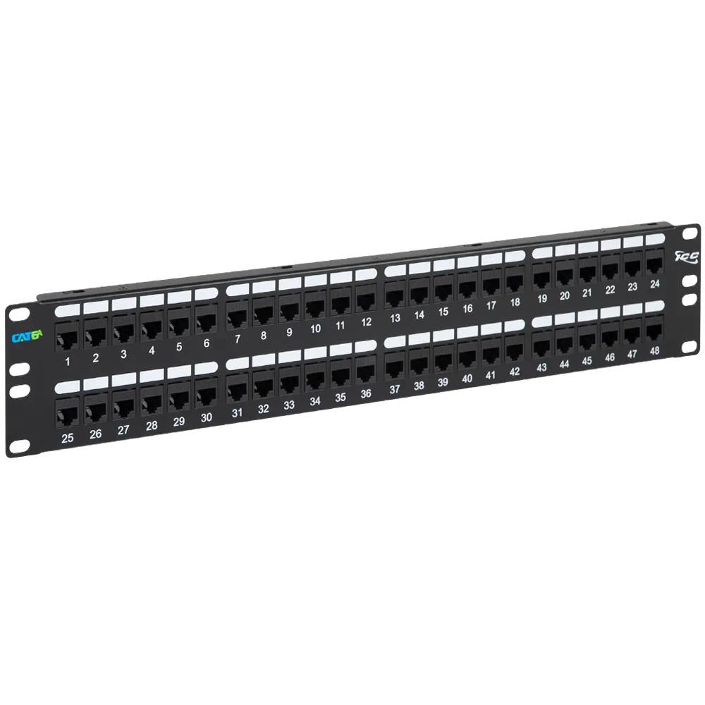 PATCH PANEL,CAT6A, FEED-THRU 48-P,2RMS