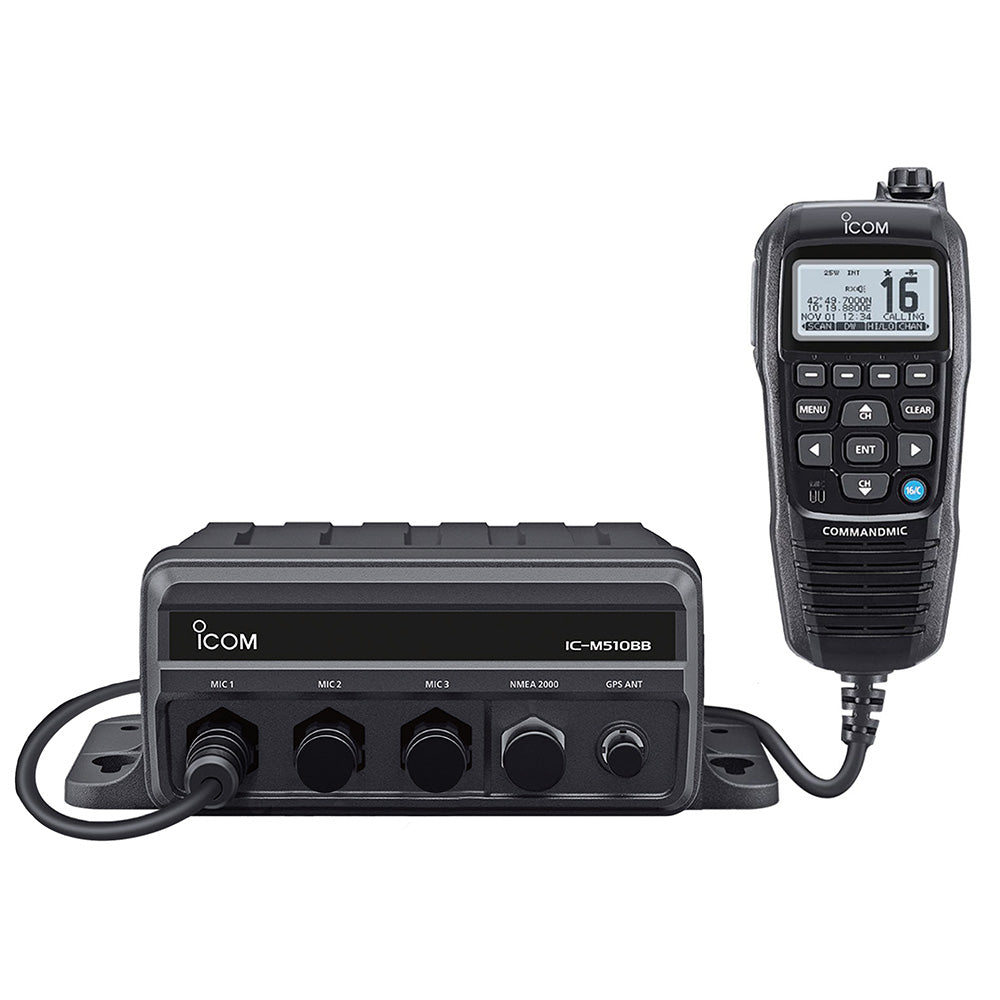 Icom M510BB 21 Black Box VHF w/Black Command Mic &amp; 3 Command Mic Ports