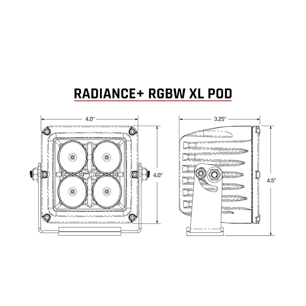 Rigid Industries XL Radiance + Light Pod - RGBW - Paire [322053]