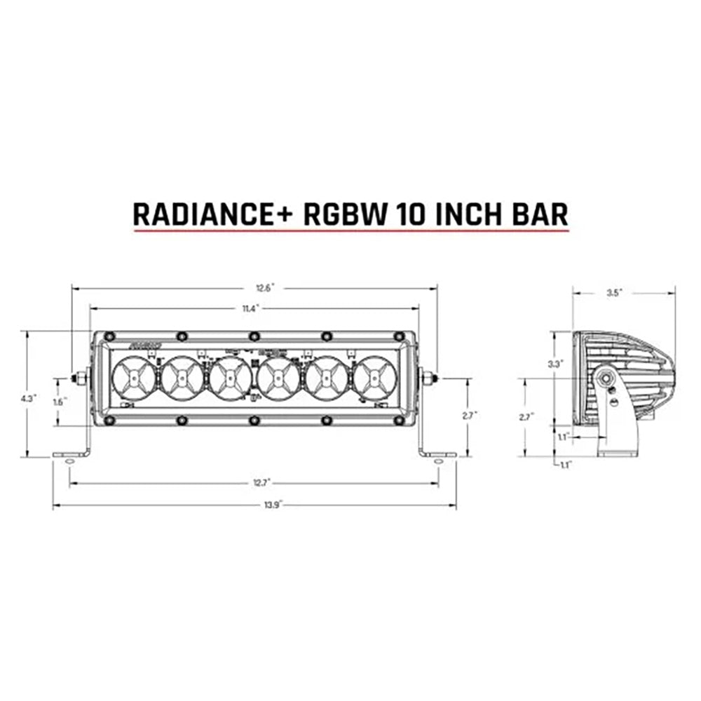 Rigid Industries Radiance + Barre lumineuse de 10 "- RGBW [210053]