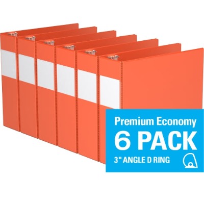Premium Economy Angle D Ring Binder (6 Pack)