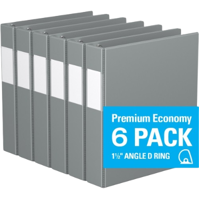 Premium Economy Angle D Ring Binder (6 Pack)