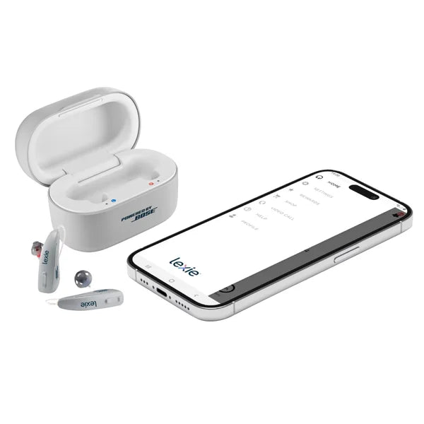 Lexie B2 Plus Rechargeable Self-fitting OTC Hearing Aids Powered by Bose (Gray)