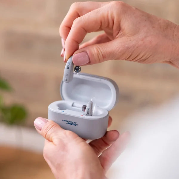Lexie B2 Plus Rechargeable Self-fitting OTC Hearing Aids Powered by Bose (Gray)