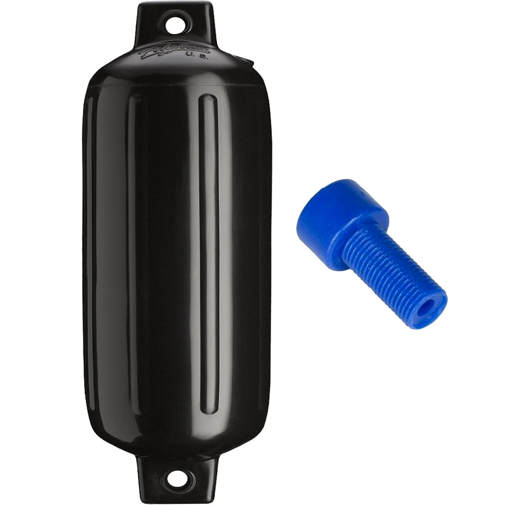 Polyform G-5 Twin Eye Fender 8.8" x 26.8" - Black w/Adapter [G-5 BLACK W/AIR ADAPTER]