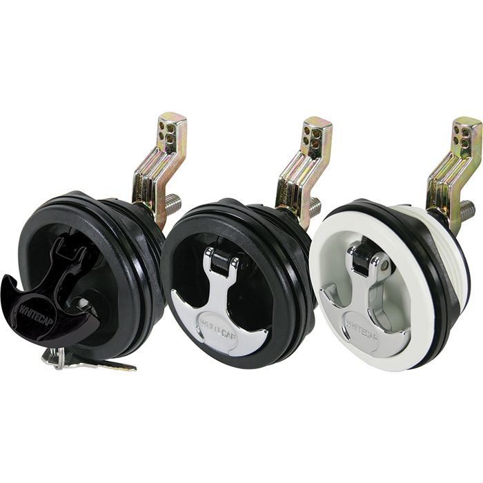 Whitecap T-Handle Latch - Nylon Black/Black - Locking [3226BC]