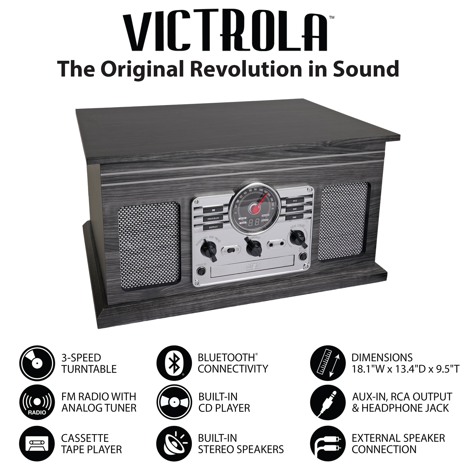 6-in-1 Victrola Entertainment Center