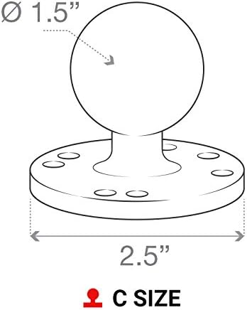 RAM Round Plate with Ball - C Size