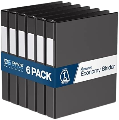 Premium Economy Angle D Ring Binder (6 Pack)
