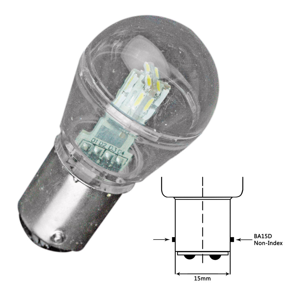 Lunasea White Led Bulb Ba15D 10-30V Dc