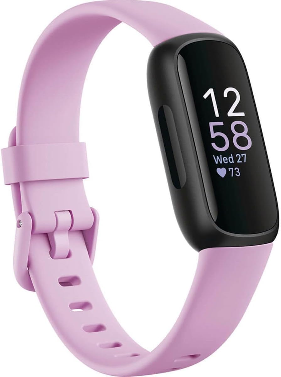 Fitbit Inspire 3 Health & Fitness Tracker – Lilac Bliss/Black, S & L Bands Included