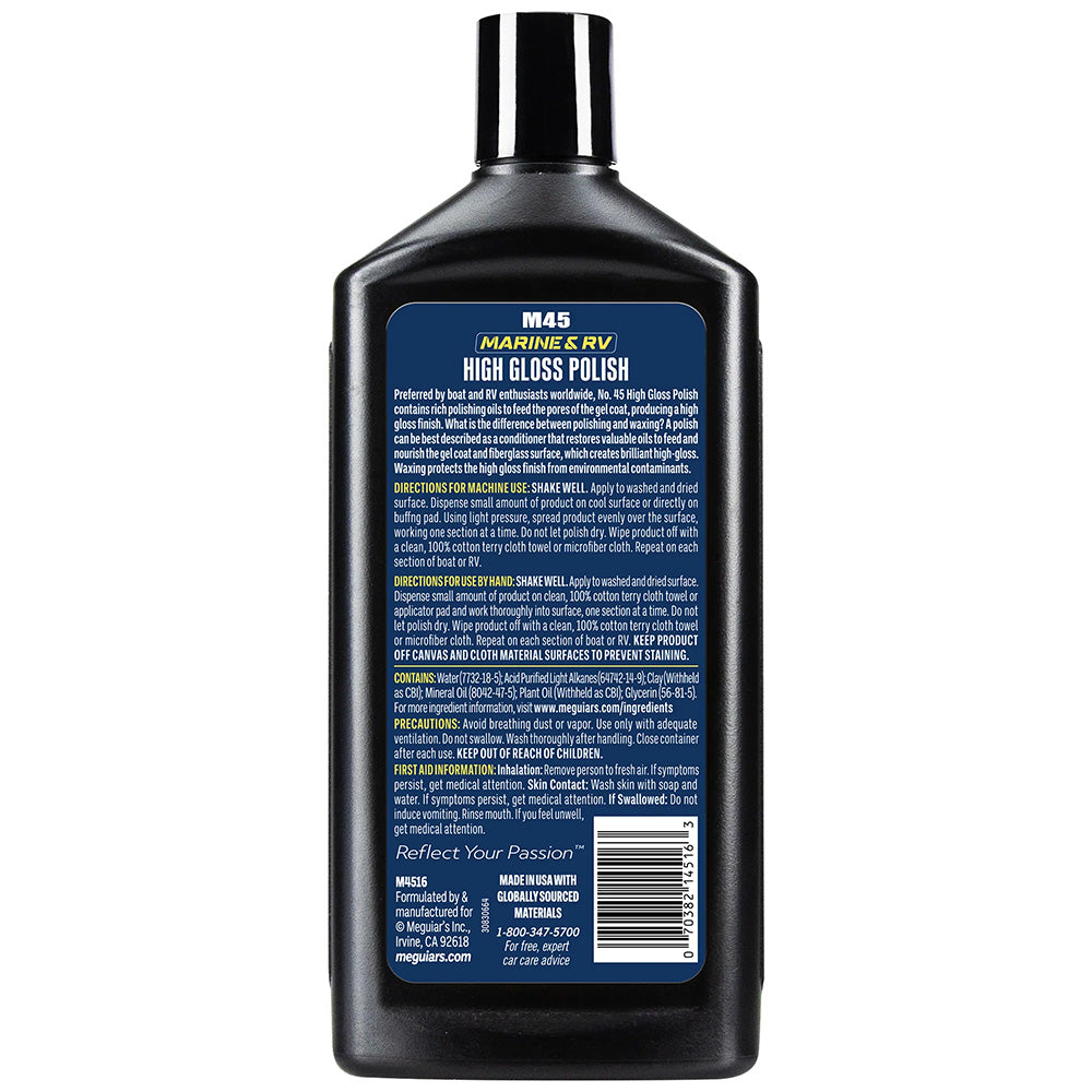 Meguiar's #45 Potenciador de brillo y pulido para barcos/caravanas - 16 oz [M4516]