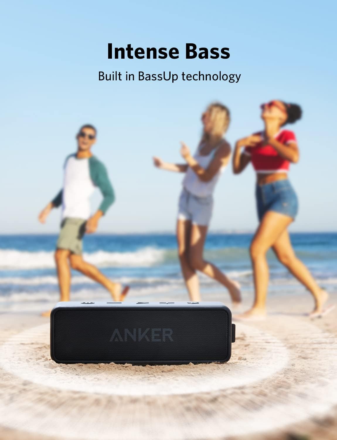Soundcore Anker 2 Portable Bluetooth Speaker – 12W Dual-Driver, IPX7 Waterproof, Wireless with Mic (Black)