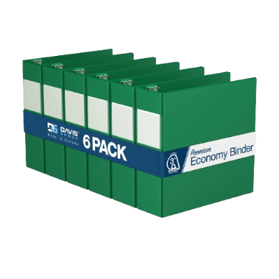 Premium Economy Angle D Ring Binder (6 Pack)