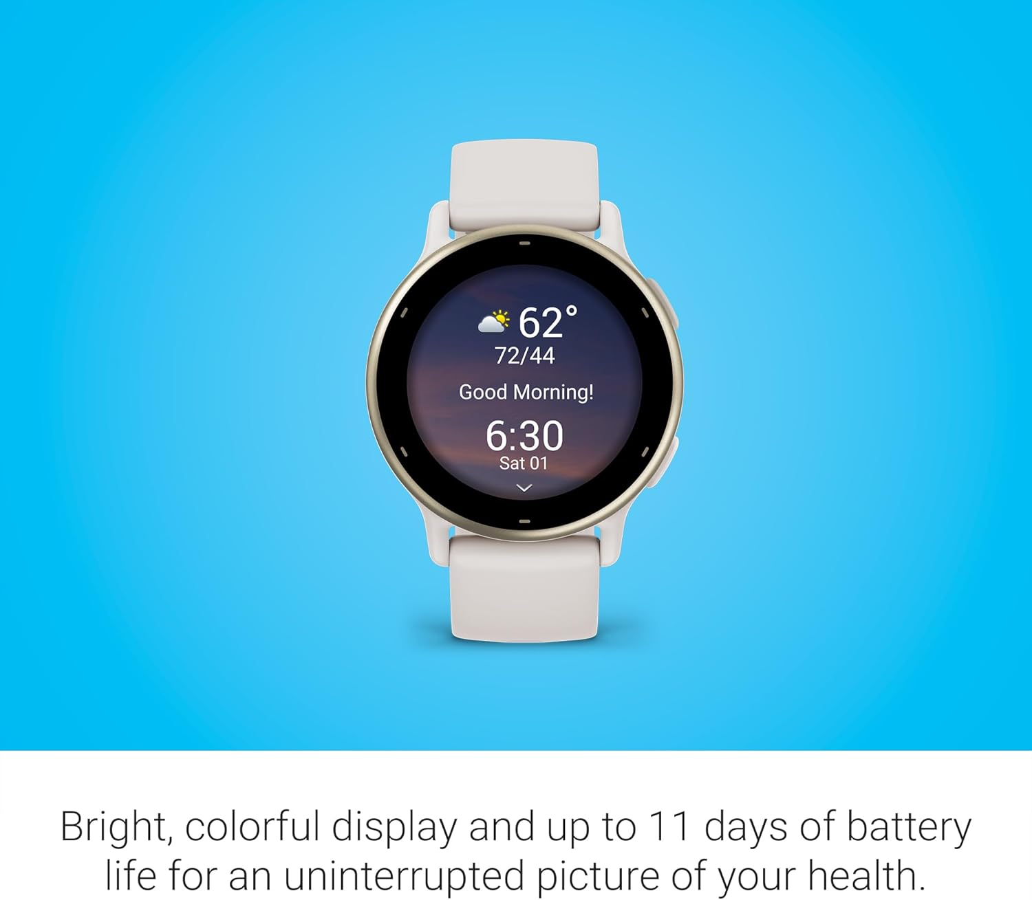 Garmin vívoactive 5, Health and Fitness GPS Smartwatch, AMOLED Display, Ivory