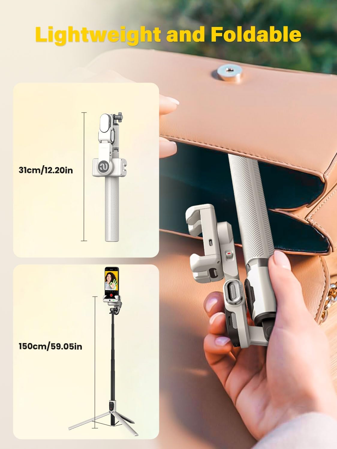 AOCHUAN M2PRO Smartphone Gimbal Stabilizer (White)