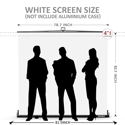 RAUBAY 78.7 x 82.7in Large Collapsible White Screen Backdrop