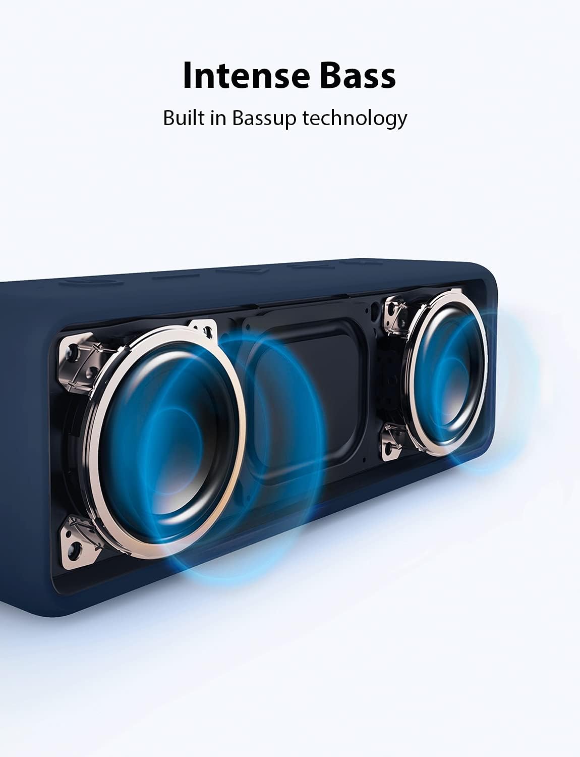 Soundcore Anker 2 Portable Bluetooth Speaker – 12W Dual-Driver, IPX7 Waterproof, Wireless with Mic (Navy Blue)