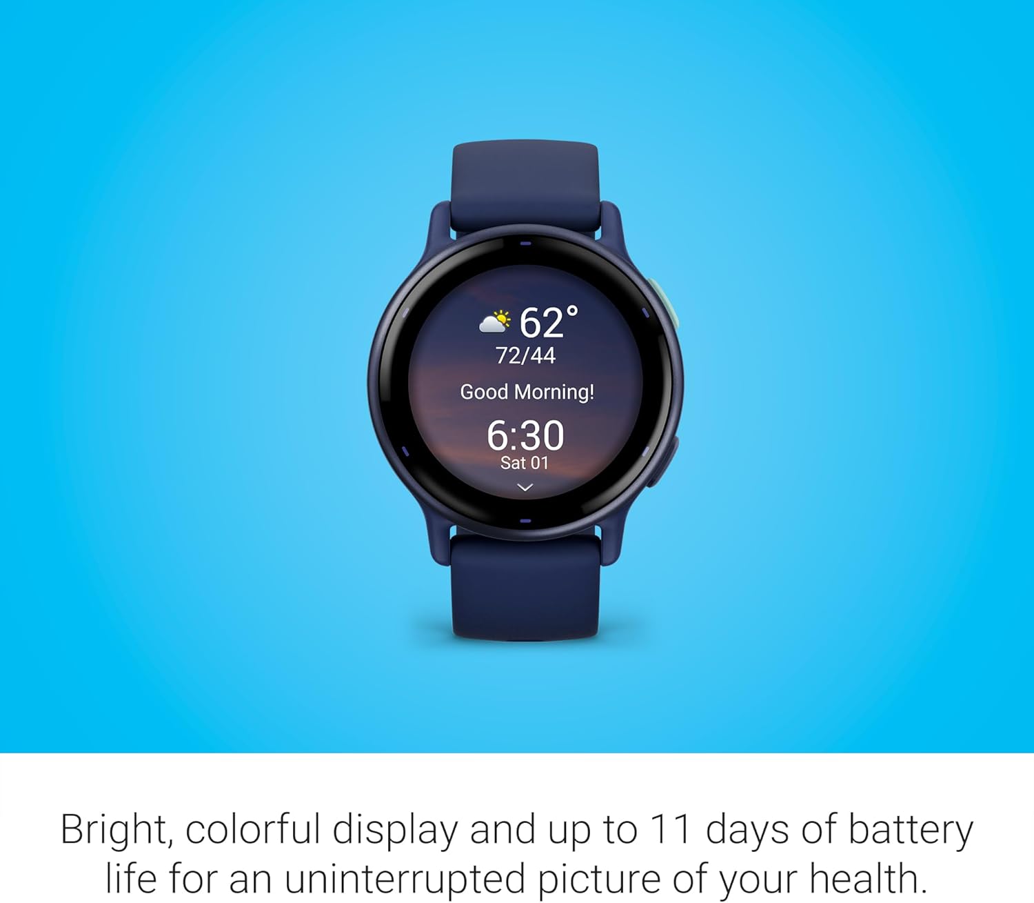 Garmin vívoactive 5, Health and Fitness GPS Smartwatch, AMOLED Display, Navy Blue