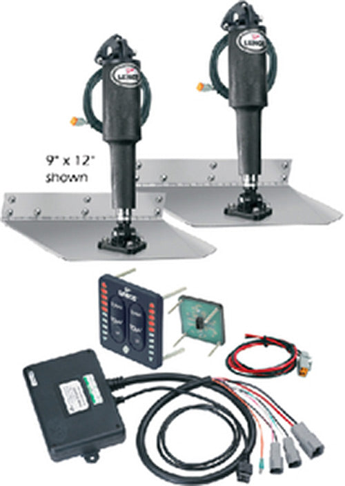Lenco 12"x12" Edge Mount Trim Tab Kit 12v with LED Integrated Switch