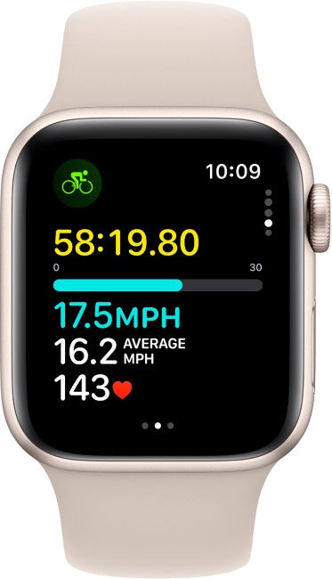 Apple Watch SE 2nd Generation, 40mm Aluminum Case, Cellular (Starlight)