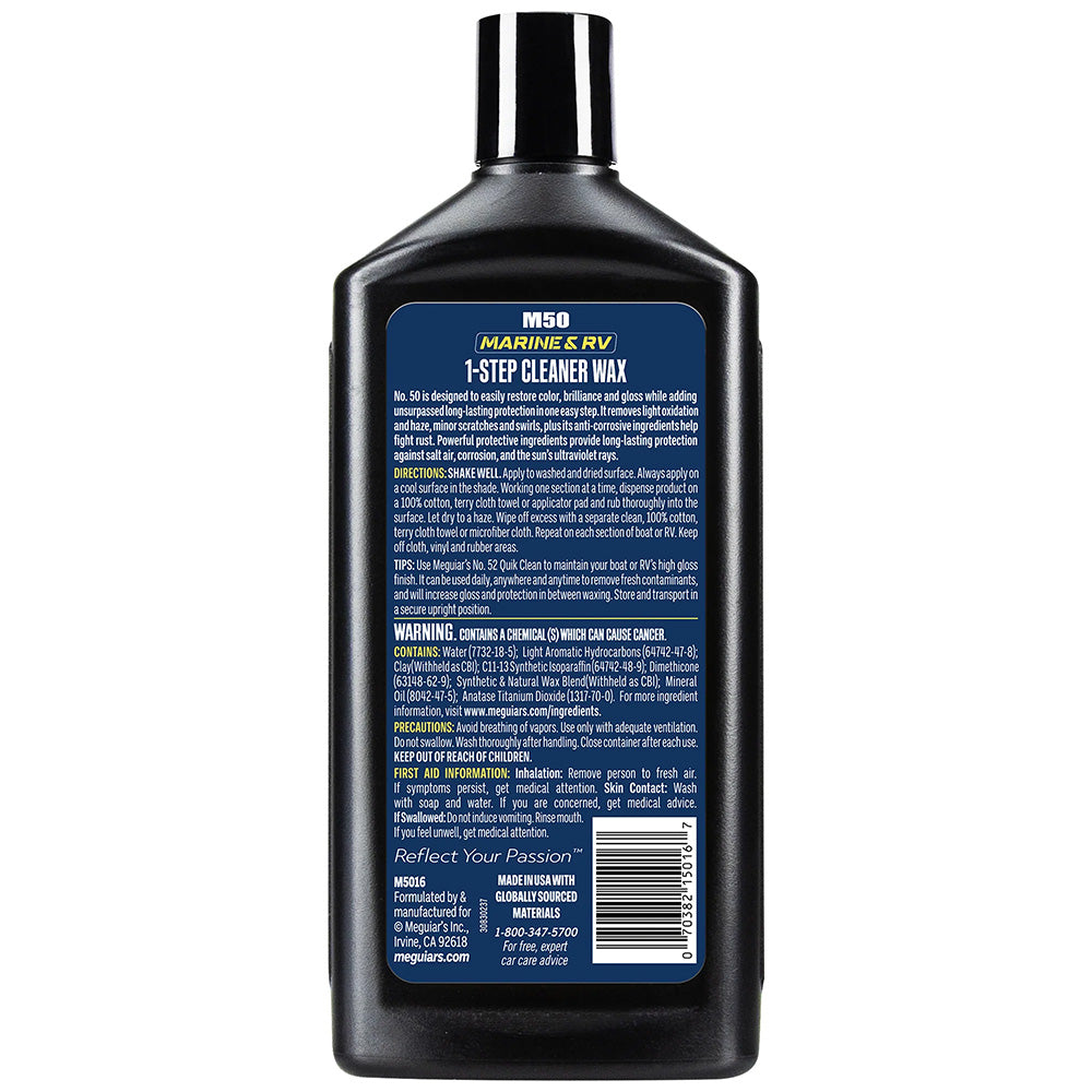 Cire nettoyante pour bateau/RV Meguiars - 16 oz - * Cas de 6 * [M5016CASE]