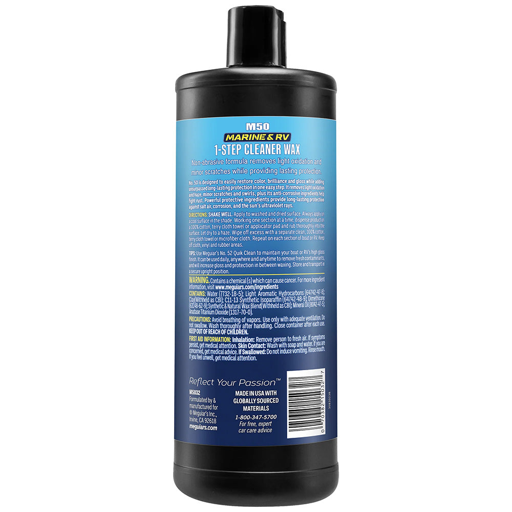 Cire nettoyante pour bateau/RV Meguiars - 32 oz - * Cas de 6 * [M5032CASE]
