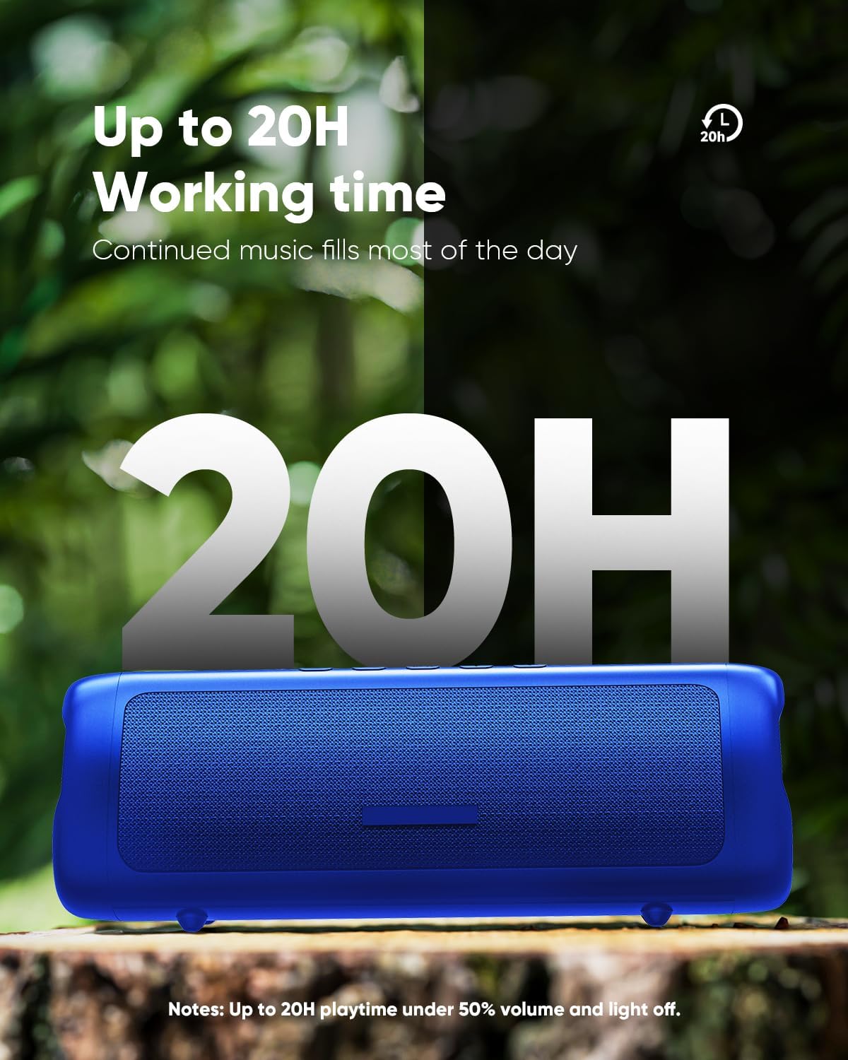 Portable Bluetooth Speaker – IPX5 Waterproof, TWS Pairing, Perfect Stocking Stuffer Gift - Blue