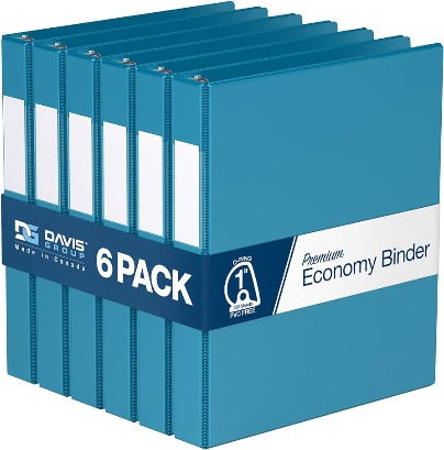 Premium Economy Angle D Ring Binder (6 Pack)