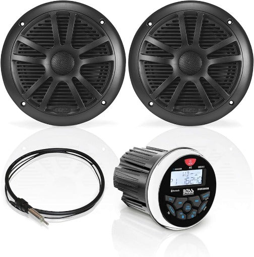 Boss Audio MCKGB350W.6 Marine Stereo  6.5" Speaker Kit - Black [MCKGB350B.6]