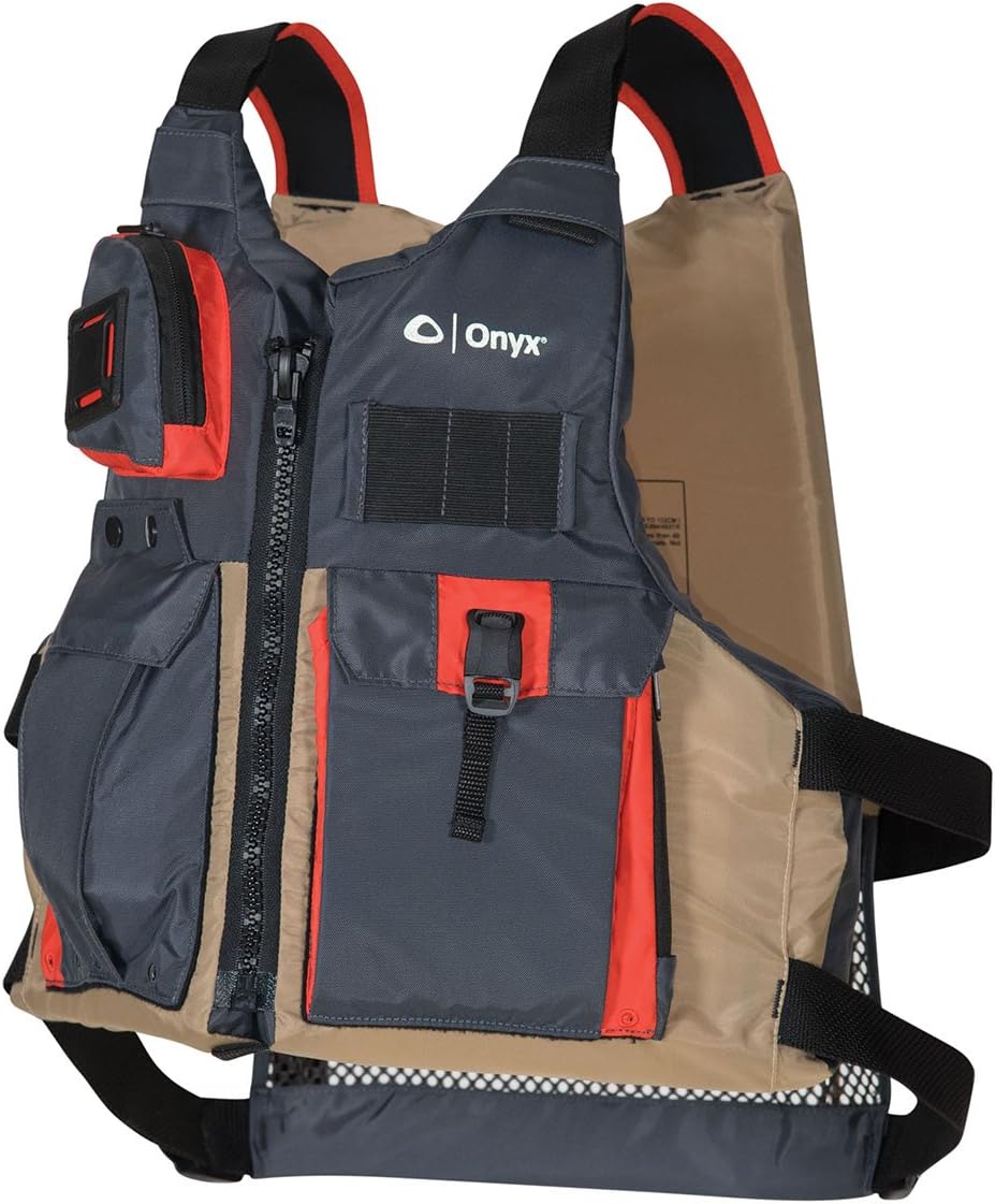 Onyx Kayak Fishing Vest - Adult Oversized - Tan/Grey [121700-706-005-17]