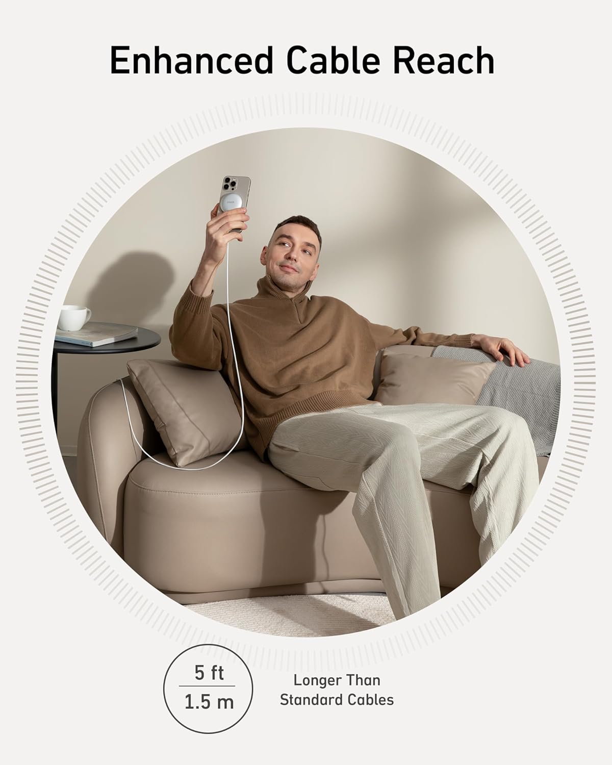 Anker MagSafe Charger Pad – MagGo, Qi2 Certified 15W Wireless Charger (White, No Adapter)