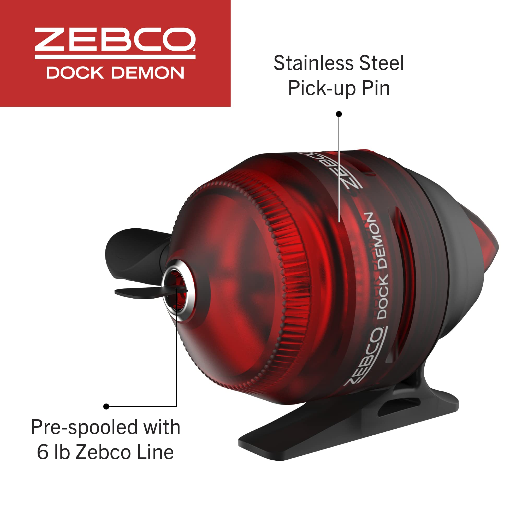 Zebco Dock Demon Spincast Combo - Red