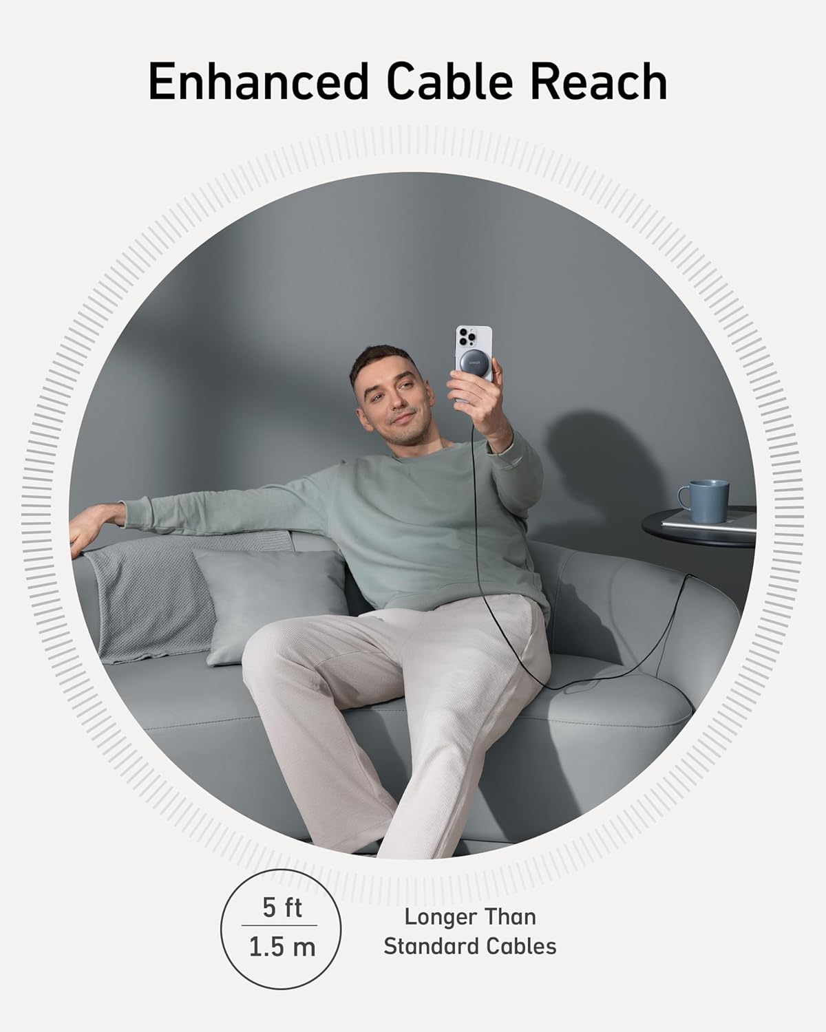 Anker MagSafe Charger Pad – MagGo, Qi2 Certified 15W Wireless Charger (Black, No Adapter)