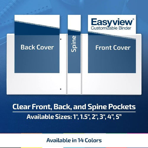 Easyview Premium Round Ring Customizable View Binder (6 Pack)