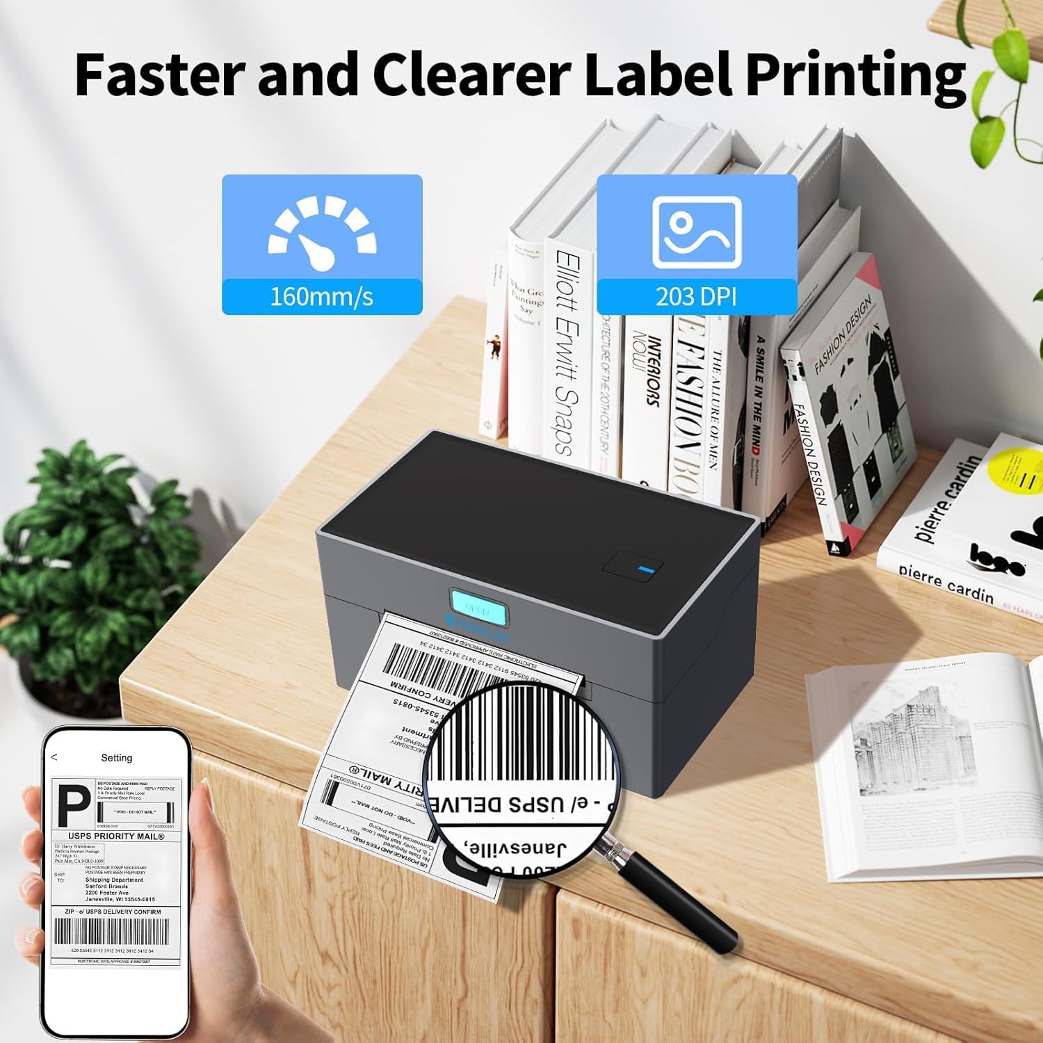 MUNBYN Bluetooth Thermal Shipping Label Printer