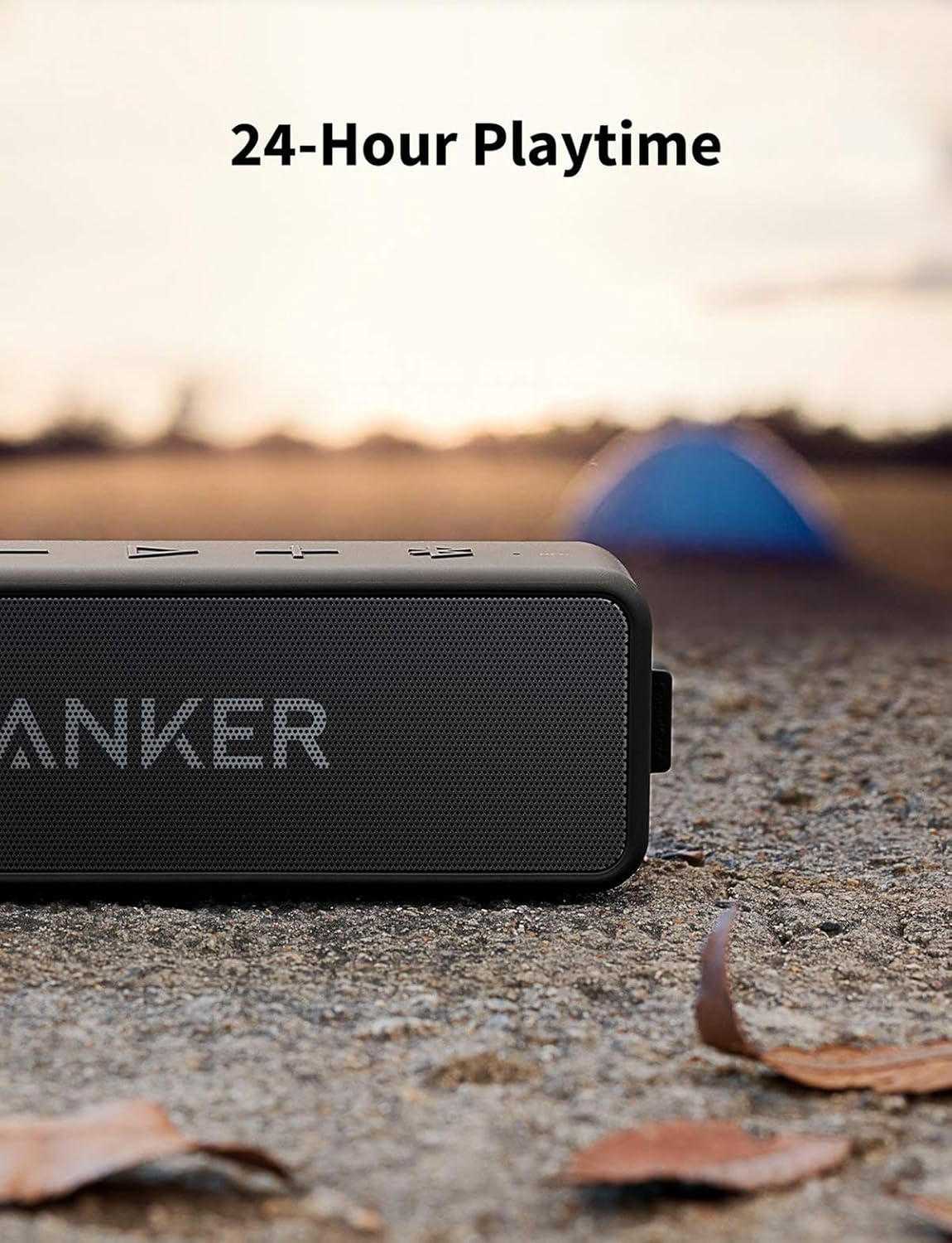 Soundcore Anker 2 Portable Bluetooth Speaker – 12W Dual-Driver, IPX7 Waterproof, Wireless with Mic (Black)