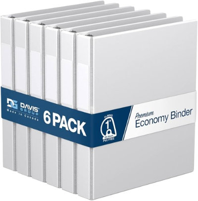 Premium Economy Angle D Ring Binder (6 Pack)