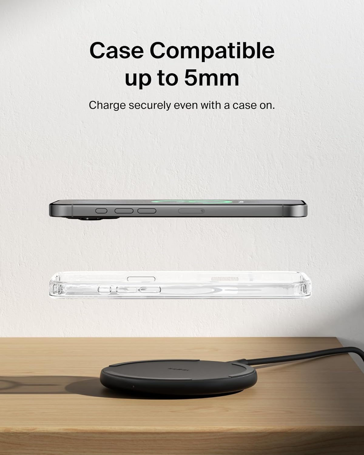 Belkin 15W Wireless Charging Pad – Fast Qi Charger for iPhone, Samsung, Pixel & AirPods (Black, 2-Pack)