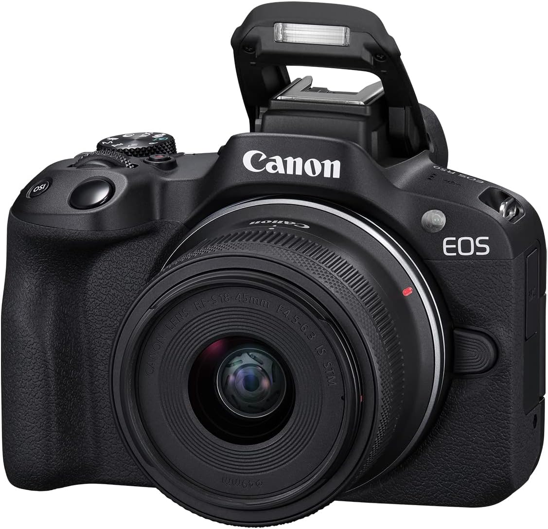 Canon EOS R50 Mirrorless Camera + RF-S 18-45mm IS STM Lens (Black)