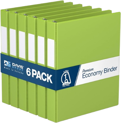 Premium Economy Angle D Ring Binder (6 Pack)