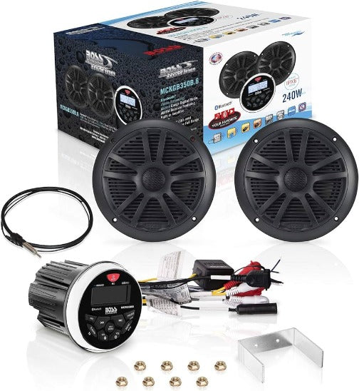 Boss Audio MCKGB350W.6 Marine Stereo  6.5" Speaker Kit - Black [MCKGB350B.6]