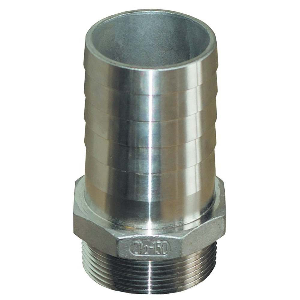GROCO Conexión recta de tubo a manguera de acero inoxidable de 1-1/4"" NPT x 1-1/4" ID [PTH-1250-S]