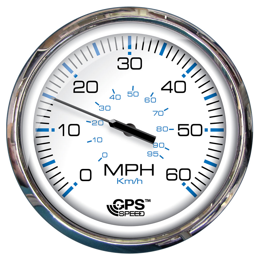 Compteur de vitesse Faria Chesapeake White SS 5 "- 60 MPH (GPS) (clouté) [33861]