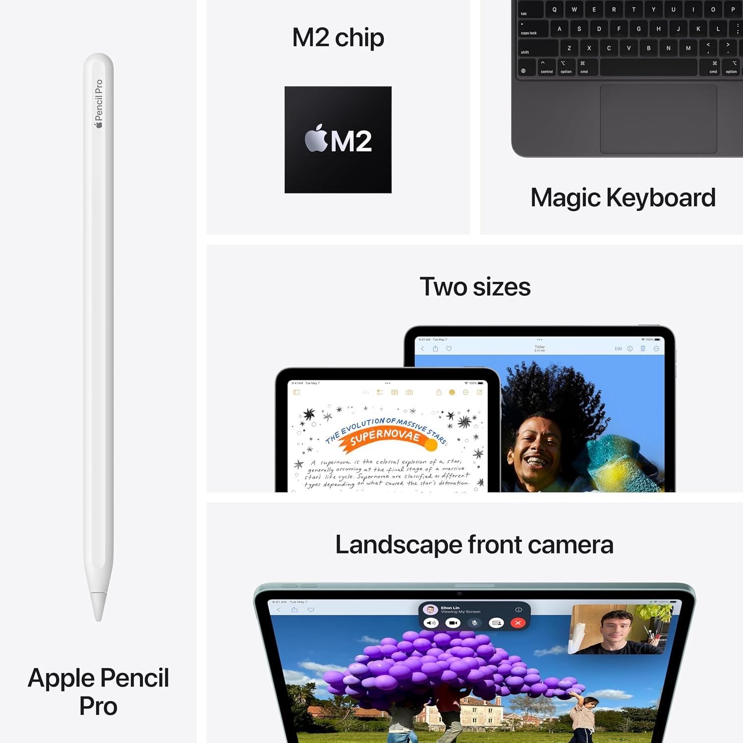 Apple iPad Air M2 13 12.9" Display 128GB Storage WiFi + Cellular MV6Q3LL/A - Space Gray