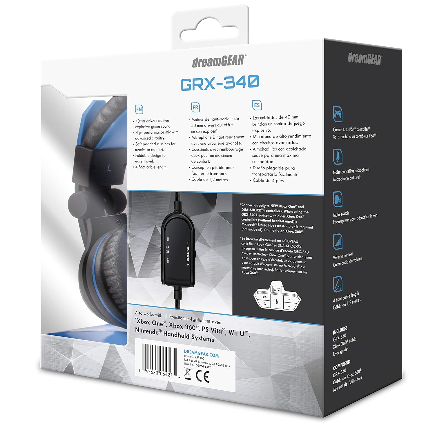 DreamGEAR GRX-340 Advance wired gaming Headset (Blue)