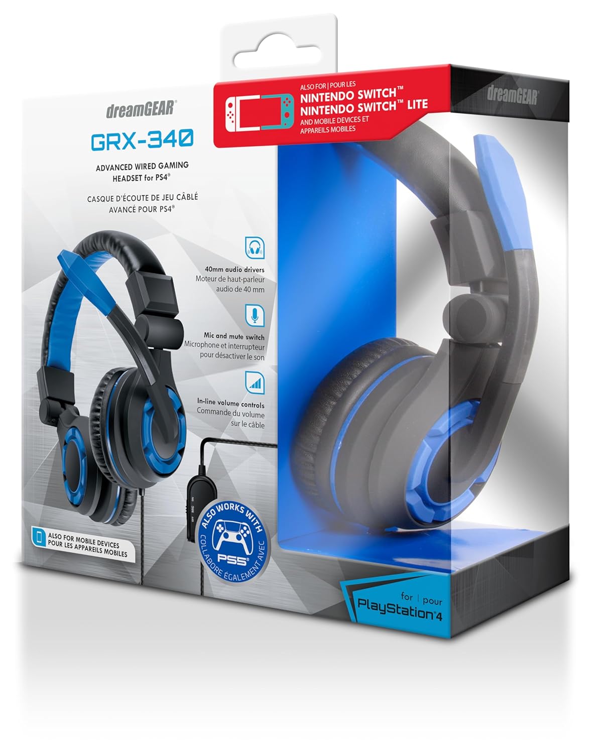 DreamGEAR GRX-340 Advance wired gaming Headset (Blue)