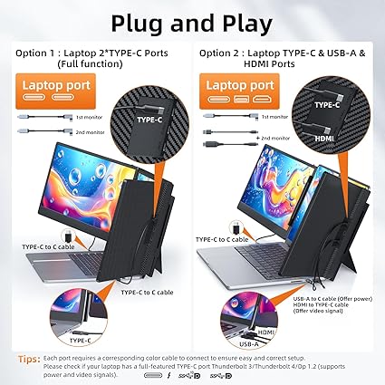 ZUMWALT 14" Triple Portable Laptop Screen Extender