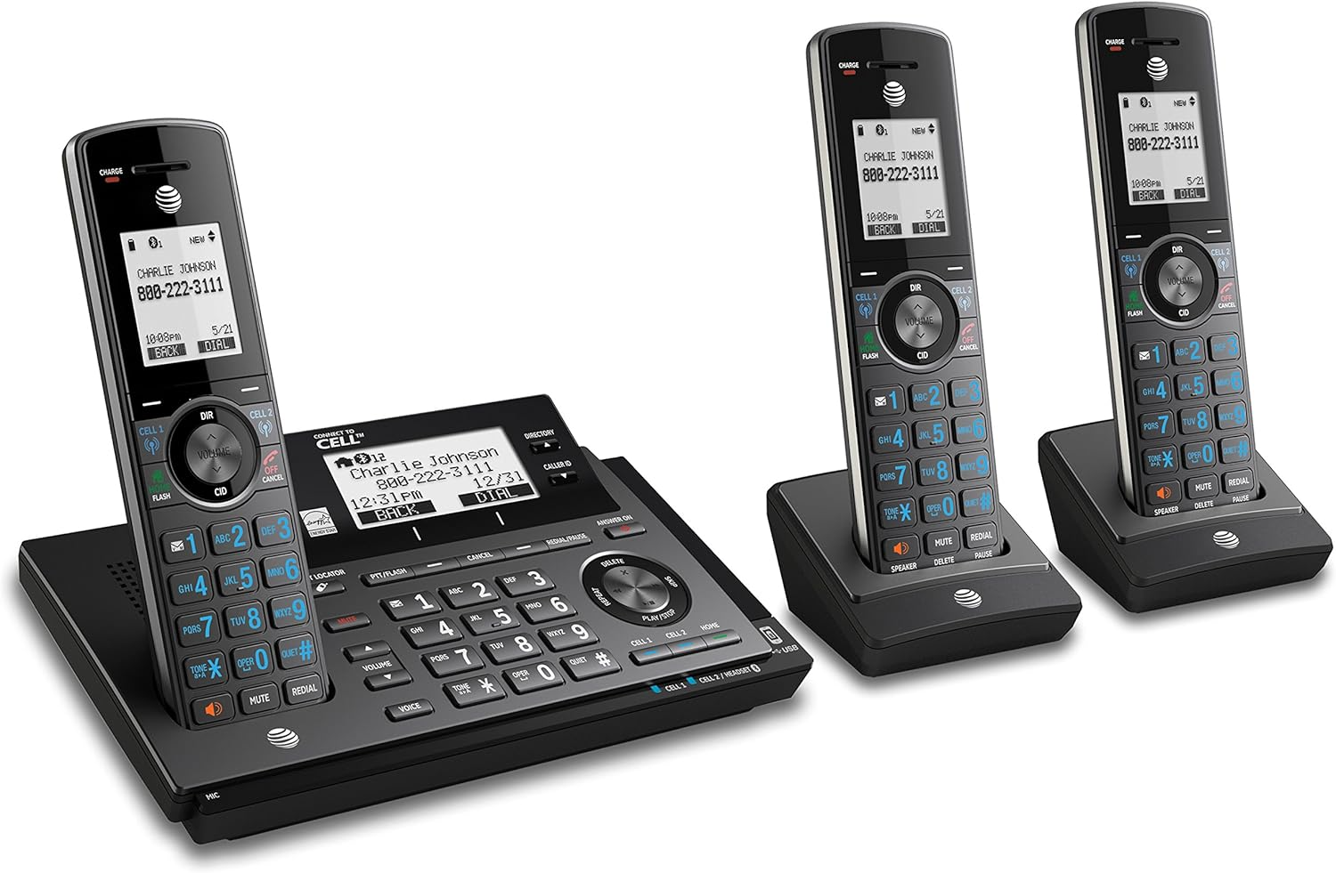 AT&T - CLP99387 Connect to Cell DECT 6.0 Expandable Cordless Phone System