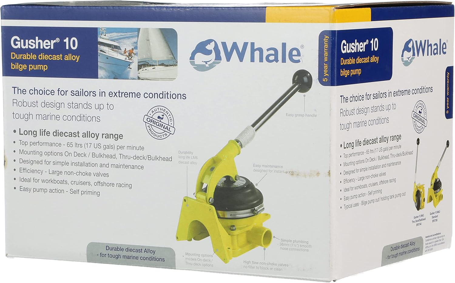 Whale Gusher 10 Durable Diecast Alloy Manual Bilge Pump